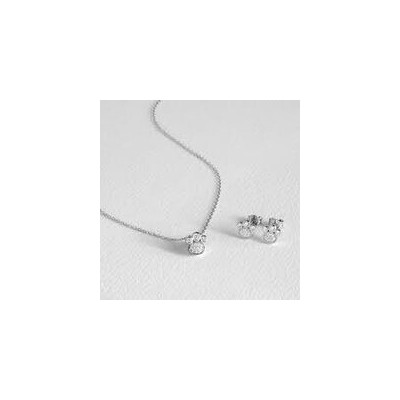 Collar y Pendientes Set Luxenter Lealtad Huella Plata De Ley Acabado En Rodio Ref: SETWEB3400