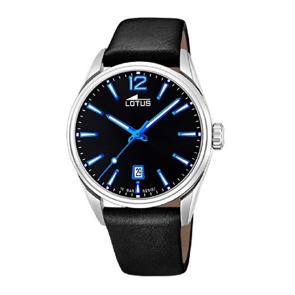 Reloj Lotus Caballero Correa Piel Negra Ref.18693/6