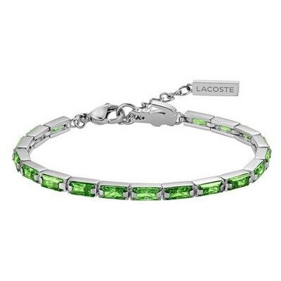 Lacoste Pulsera para Mujer Colección DUCHESS en Acero Inoxidable con Cristales Verdes Ref: 2040500