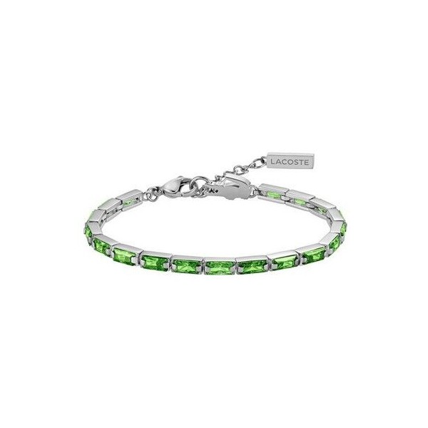 Lacoste Pulsera para Mujer Colección DUCHESS en Acero Inoxidable con Cristales Verdes Ref: 2040500