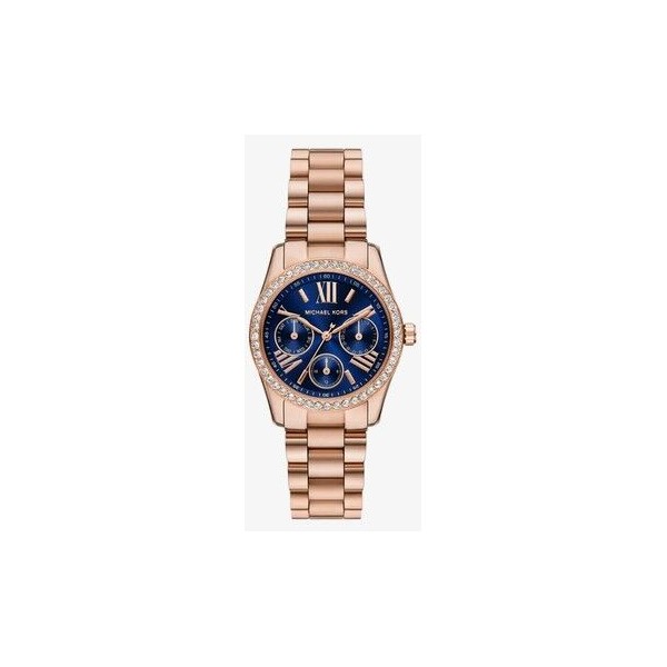 Reloj Michael Kors Lexington Acero Rosado Esfera Azul Ref:MK4926