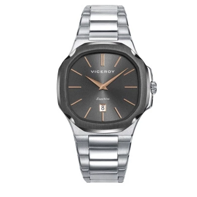 Reloj Viceroy Caballero Colección Laura Escanes Acero Esfera Gris Cristal Zafiro 41mm Ref: 45111-17