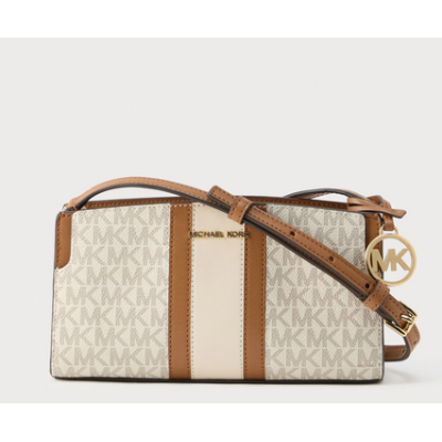 Bolso Michael Kors Mujer Becca Bandolera Con Logotipo Vanilla/Acorn Ref: 32R6GQ6C1B VANILLA/ACORN
