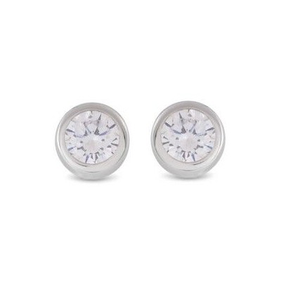 Pendientes de Plata de Ley 925 de 8mm con Circonita acabados en rodio - Imrak Ref:  EH1580000
