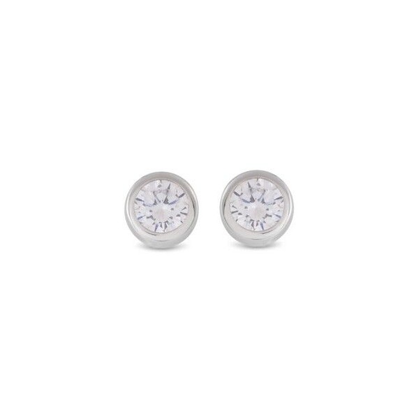 Pendientes de Plata de Ley 925 de 8mm con Circonita acabados en rodio - Imrak Ref:  EH1580000