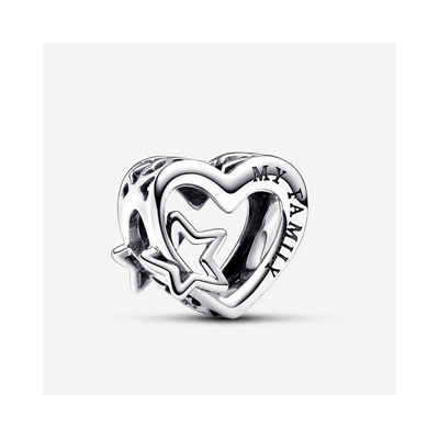 Charm Pandora Corazón En Filigrana Familia Y Estrella Ref: 792829C00