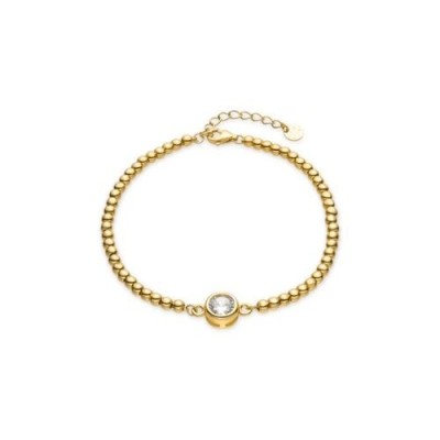 Pulsera de Plata de Ley 925 y Circonita Brillante acabada en oro amarillo 18K – Kired Luxenter Ref. BZ031Y0000
