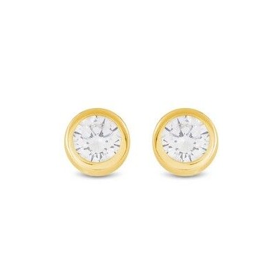 Pendientes de Plata de Ley 925 con Circonita Brillante acabados en oro amarillo 18K - Imrak Ref:EH158Y0000