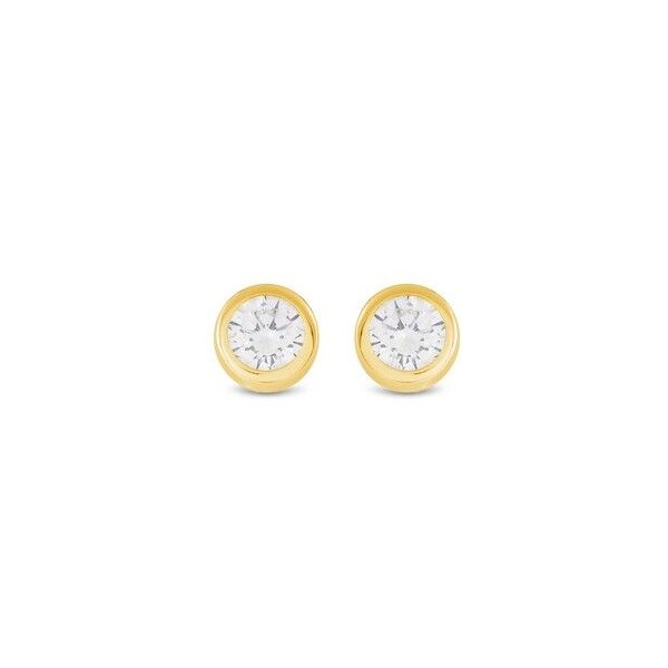 Pendientes de Plata de Ley 925 con Circonita Brillante acabados en oro amarillo 18K - Imrak Ref:EH158Y0000
