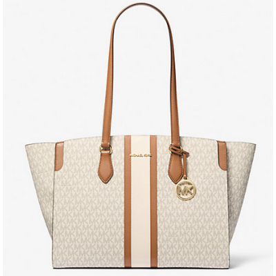 Bolso Michael Kors Mujer Becca Tote Con Franjas Y Logotipo Vanilla/Acorn Ref: 30R6GQ6T7B VANILLA/ACORN