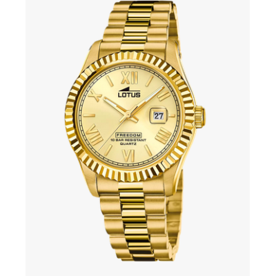 Reloj Lotus Caballero Acero Ip Dorado Esfera Dorada 41.5mm Ref: 19005/1