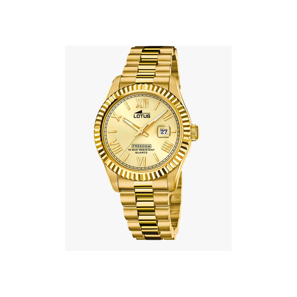 Reloj Lotus Caballero Acero Ip Dorado Esfera Dorada 41.5mm Ref: 19005/1