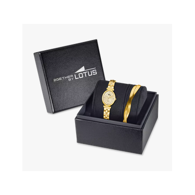 Reloj Lotus Mujer 2Gether Acero Ip Dorado 23mm Con Pulsera De Regalo Ref: 19018/2