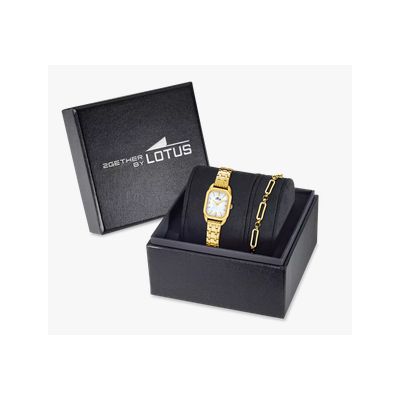 Reloj Lotus Mujer 2Gether Acero Ip Dorado 21.5mm Con Pulsera De Regalo Ref: 19041/1