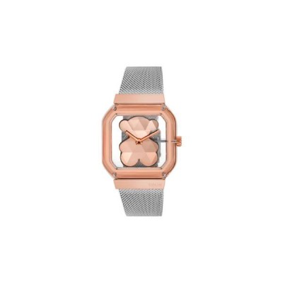 Reloj Tous Mujer Analógico Con Brazalete De Acero De Malla Milanesa y Caja Acero Rosado D-Bear Party Ref: 3000143600