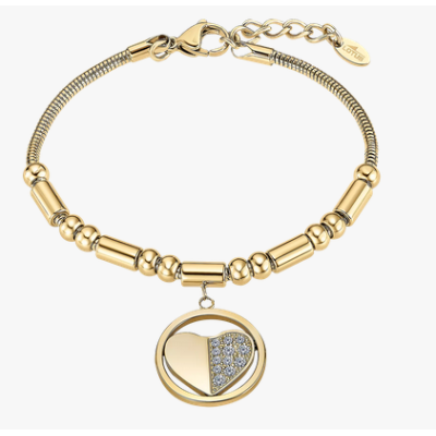 Pulsera Lotus Style Mujer Millennial Corazón Acero Inoxidable Dorado Ref: LS2466-2/2