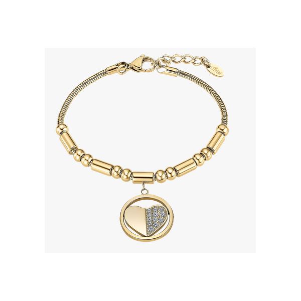 Pulsera Lotus Style Mujer Millennial Corazón Acero Inoxidable Dorado Ref: LS2466-2/2