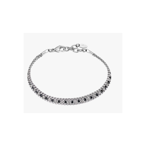 Pulsera Lotus Style Mujer Old Money Acero Inoxidable Con Circonitas Negras Ref:  LS2568-2/3