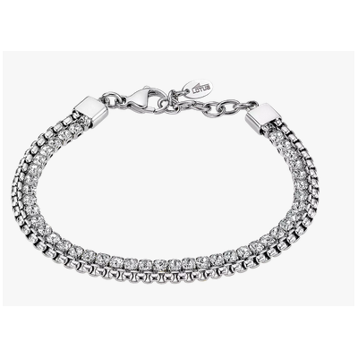 Pulsera Lotus Style Mujer Old Money Acero Inoxidable Con Circonitas Ref: LS2577-2/1