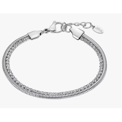 Pulsera Lotus Style Mujer Old Money Acero Inoxidable Con Circonitas Ref: LS2576-2/1