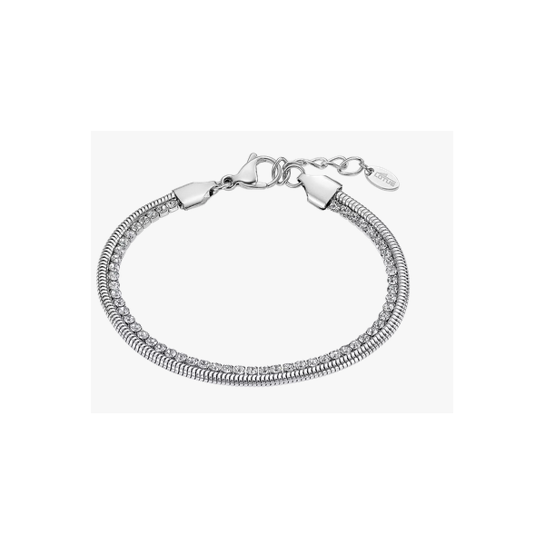 Pulsera Lotus Style Mujer Old Money Acero Inoxidable Con Circonitas Ref: LS2576-2/1