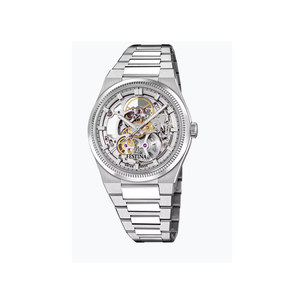 Reloj Festina Swiss Made Rivé Sq Acero Automático Cristal Zafiro 40mm Ref: F20069/1