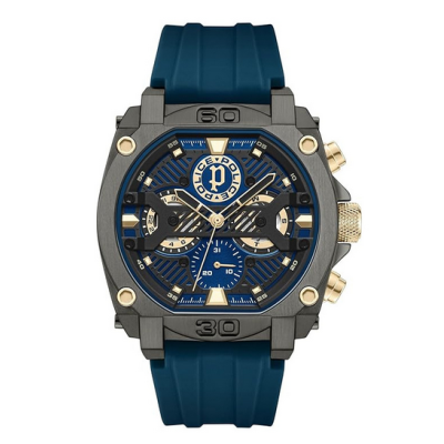 Reloj Police Caballero Norwood Caucho Azul Multifunción 45mm Ref: PEWGQ0040001M
