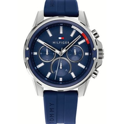 TOMMY HILFIGER 1791791 MASON AC 45MM ESF&CO AZUL LOGO MARCA GRABADO 3ATM