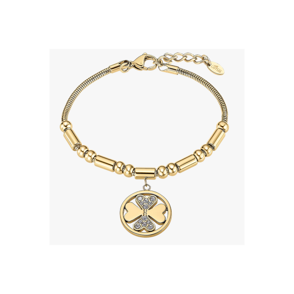 Pulsera Lotus Style Mujer Millennial Trébol Acero Inoxidable Dorado Ref: LS2467-2/2