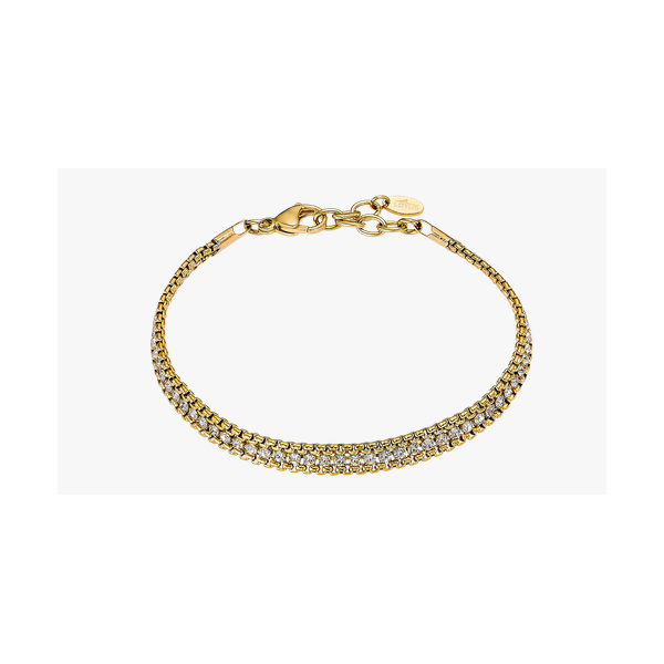 Pulsera Lotus Style Mujer Old Money Acero Inoxidable Dorado Con Circonitas Ref:  LS2568-2/2