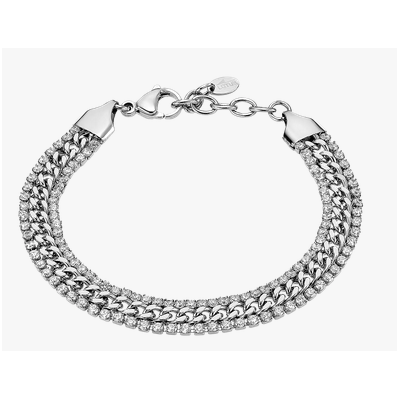 Pulsera Lotus Style Mujer Old Money Acero Inoxidable Con Circonitas Ref:  LS2569-2/1