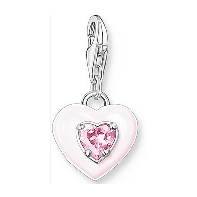 Thomas Sabo Colgante Charm corazón con piedras rosas plata Ref.1915-041-9