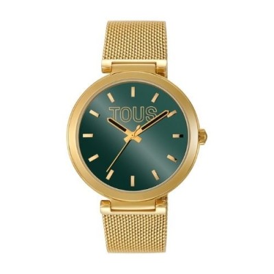 Reloj Tous Mujer S-Mesh Mirror Malla Milanesa Dorado Esfera Verde 36mm Ref: 3000142600