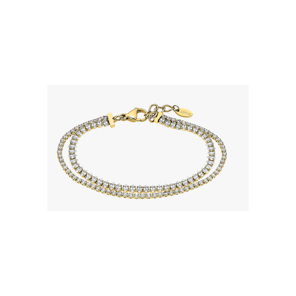 Pulsera Lotus Style Mujer Old Money Acero Inoxidable Dorado Con Circonitas Ref: LS2574-2/2