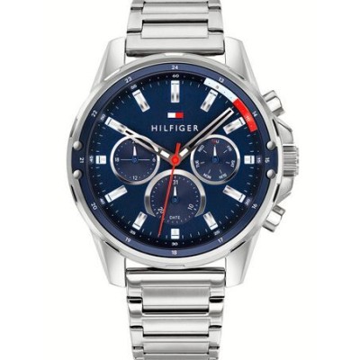 Reloj Tommy Hilfiger Caballero Mason Acero Esfera Azul Multifunción 45mm Ref: 1791788