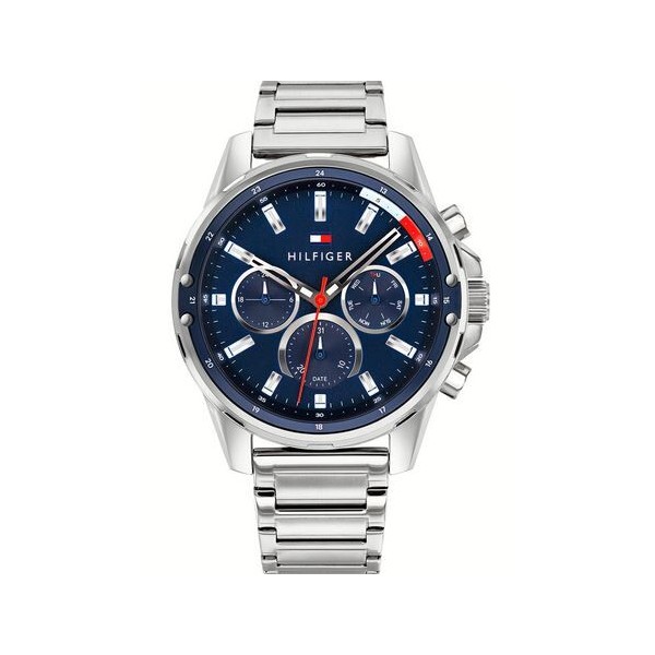 Reloj Tommy Hilfiger Caballero Mason Acero Esfera Azul Multifunción 45mm Ref: 1791788