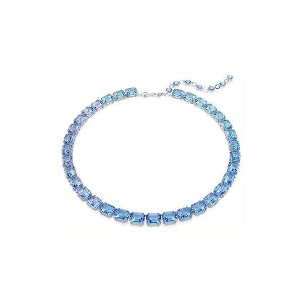 Collar Swarovski Millenia Talla Octogonal Degradado De Color Azul Baño De Rodio Ref: 5694136