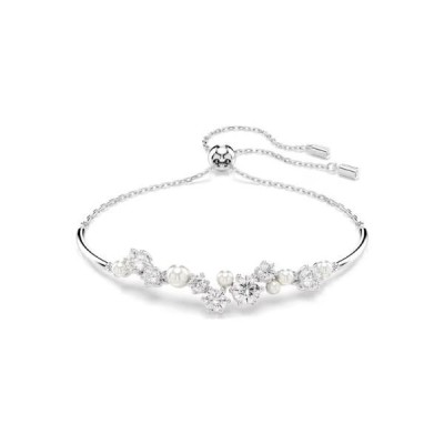 Pulsera Swarovski Constella Crystal Pearl Tallas Redondas Blanco Baño De Rodio Ref: 5705618
