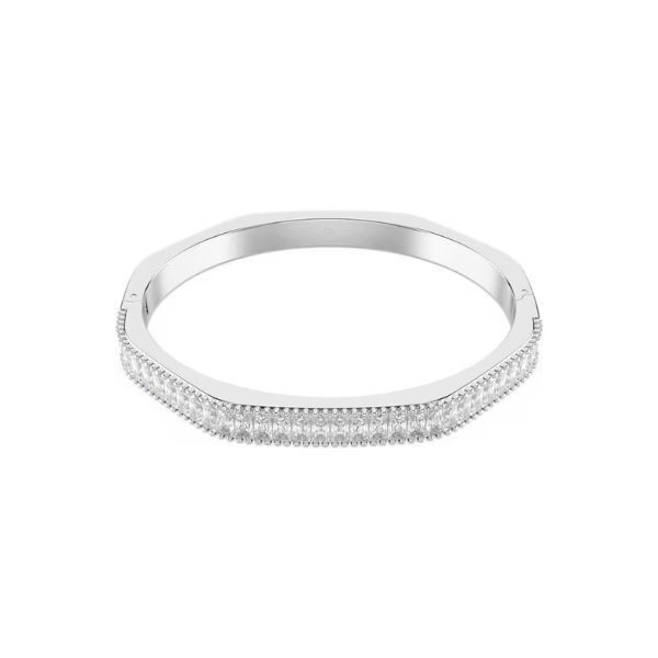 Brazalete Swarovski Matrix Talla Baguette Forma Octogonal Blanco Baño De Rodio Talla M Ref: 5705784