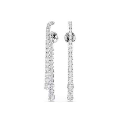 Pendientes Swarovski Matrix Degradado De Tallas Redondas Blancos Baño De Rodio Ref: 5709257