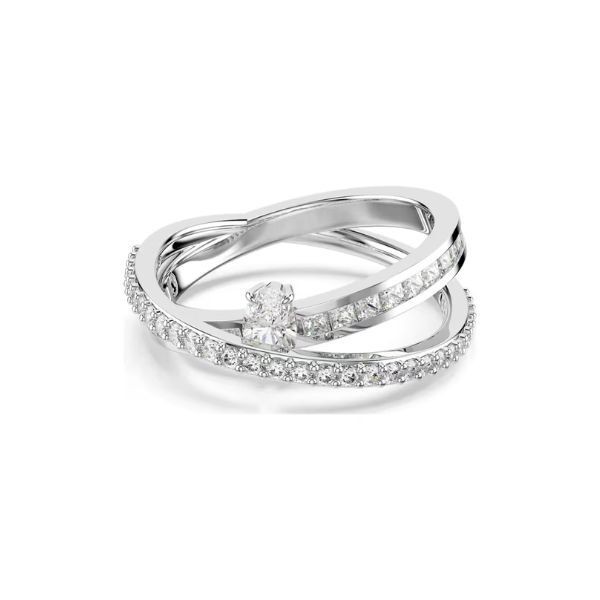 Anillo Swarovski Hyperbola Tallas Mixtas Blanco Baño De Rodio Talla 55 Ref: 5691231