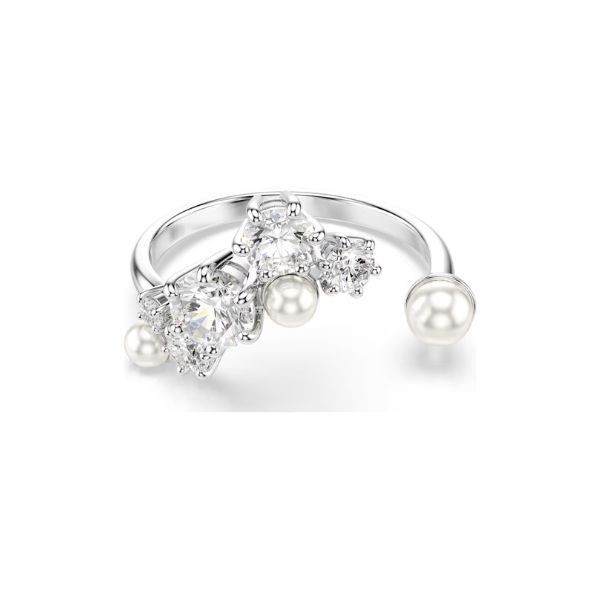 Anillo Abierto Swarovski Constella Crystal Pearl Tallas Redondas Blanco Baño De Rodio Talla 55 Ref: 5705599