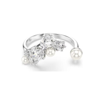 Anillo Abierto Swarovski Constella Crystal Pearl Tallas Redondas Blanco Baño De Rodio Talla 52 Ref: 5705598
