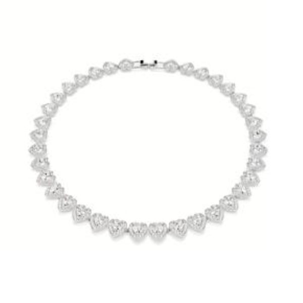 Collar Swarovski Ariana Grande Corazones Blancos Tallas Mixtas Baño De Rodio Ref: 5720857