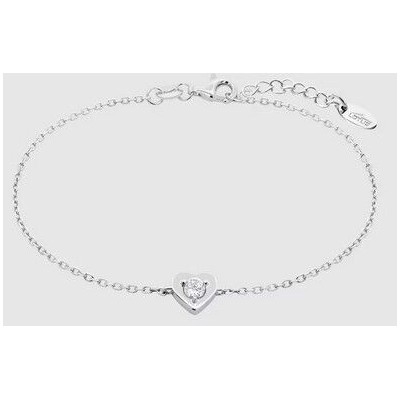 Pulsera Lotus Silver  Essentials de plata acabado brillo con circonita y motivo corazón Ref:LP3849-2/1