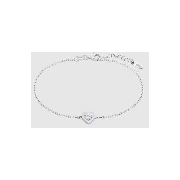 Pulsera Lotus Silver  Essentials de plata acabado brillo con circonita y motivo corazón Ref:LP3849-2/1