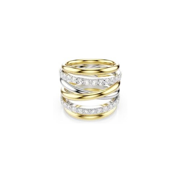 Anillo  Swarovski Hyperbola Spin Rings de Cóctel Baño Rodio Dorado Talla 55 Ref: 5740414