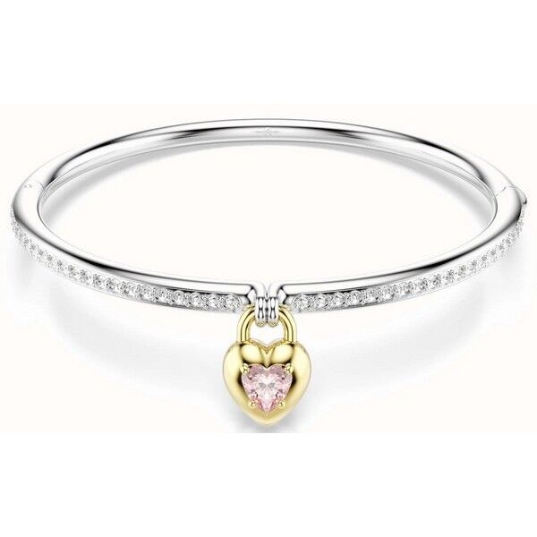 Brazalete Swarovski Idyllia, Cortes mixtos, Corazón, Rosa, Metal mixto Talla M Ref: 5737266