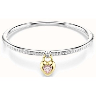 Brazalete Swarovski Idyllia, Cortes mixtos, Corazón, Rosa, Metal mixto Talla S Ref: 5737267