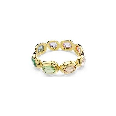 Pulsera Swuarvski De Gema Cristales, Cortes Mixtos, Multicolor, Chapado En Dorado Talla M Ref: 5737441